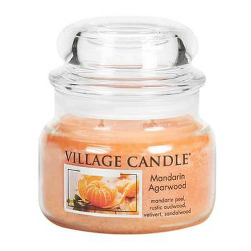 Svíčka ve skleněné dóze Village Candle Mandarinka a agarové dřevo, 312 g