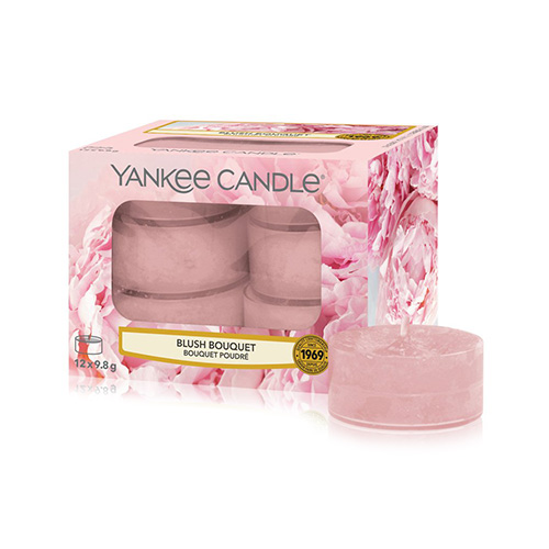 Svíčky čajové Yankee Candle Růžolící kytice, 12 ks