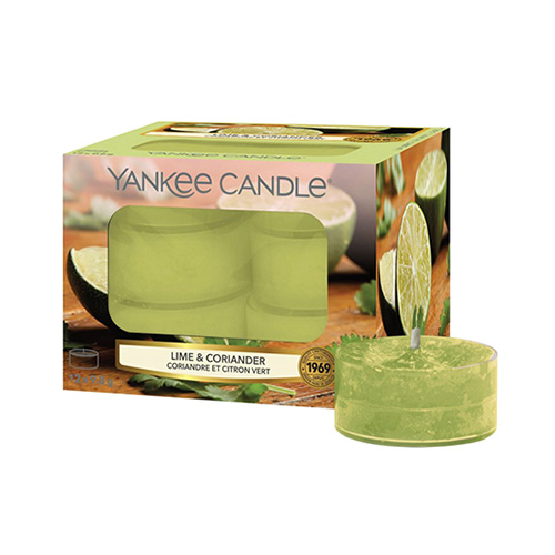 Svíčky čajové Yankee Candle Limetka a koriandr, 12 ks