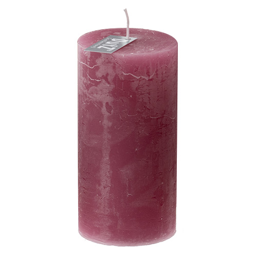 Rustikální svíčka DutZ Výška 12 cm, průměr 6 cm, barva fuchsiová