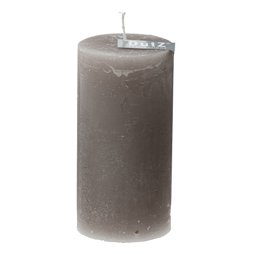 Rustikální svíčka DutZ Výška 15 cm, průměr 7 cm, barva světle šedá