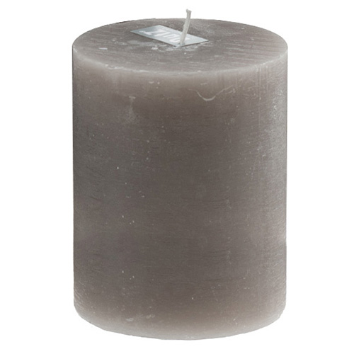 Rustikální svíčka DutZ Výška 15 cm, průměr 10 cm, barva světle šedá