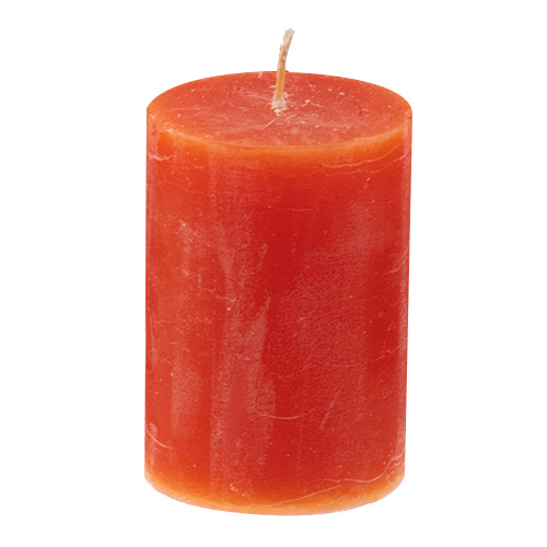 Rustikální svíčka DutZ Výška 15 cm, průměr 7 cm, barva korálově červená