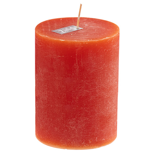 Rustikální svíčka DutZ Výška 15 cm, průměr 10 cm, barva korálově červená