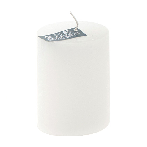 Rustikální svíčka DutZ Výška 8 cm, průměr 6 cm, barva bílá