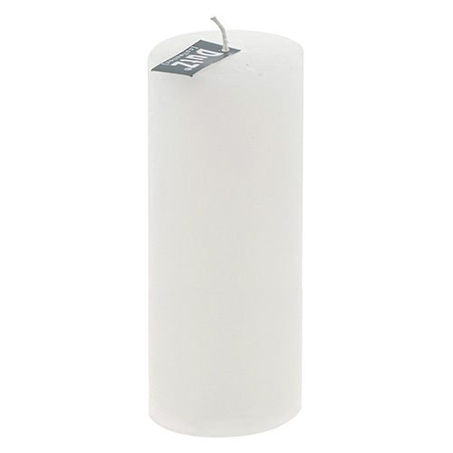 Rustikální svíčka DutZ Výška 16 cm, průměr 6 cm, barva bílá