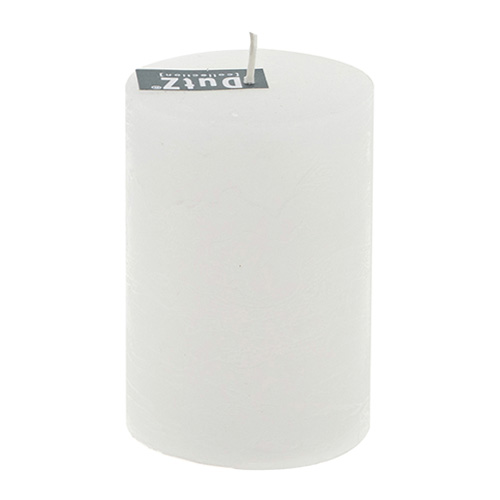 Rustikální svíčka DutZ Výška 10 cm, průměr 7 cm, barva bílá