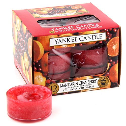 Svíčky čajové Yankee Candle Mandarinky s brusinkami,   12 ks