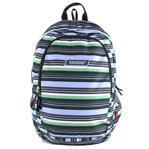 Školní batoh Target Pruhovaný, černo-modro-zelený